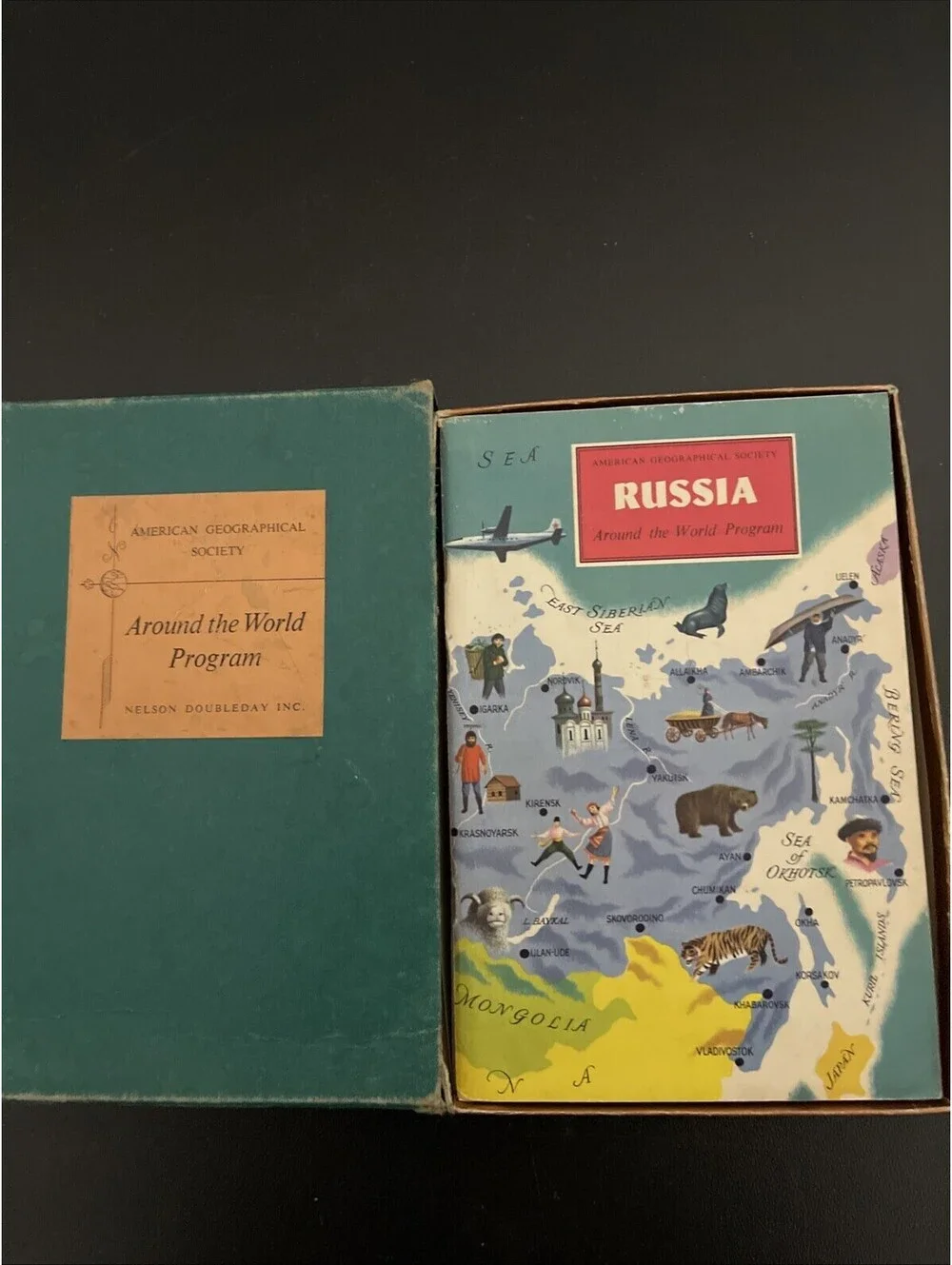 Vintage 1963 American Geographical Society Around the World Program 4 book set